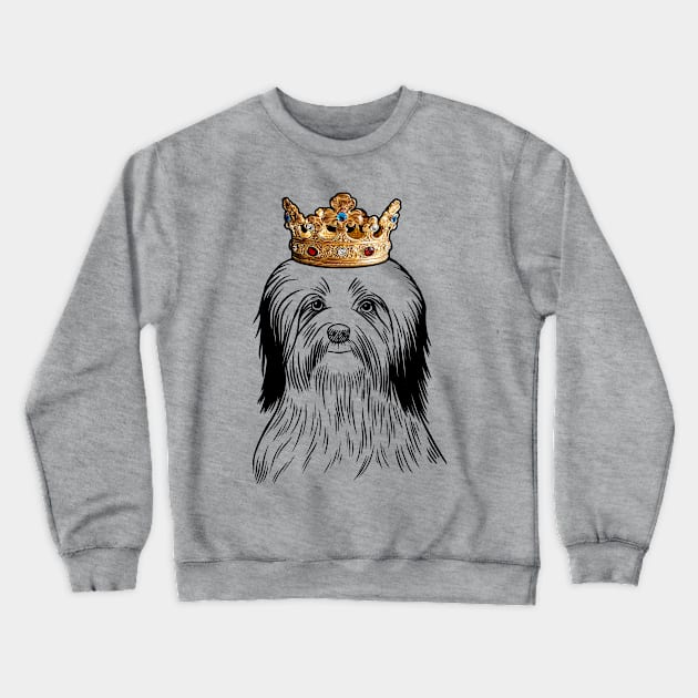 Havanese Dog King Queen Wearing Crown Crewneck Sweatshirt by millersye